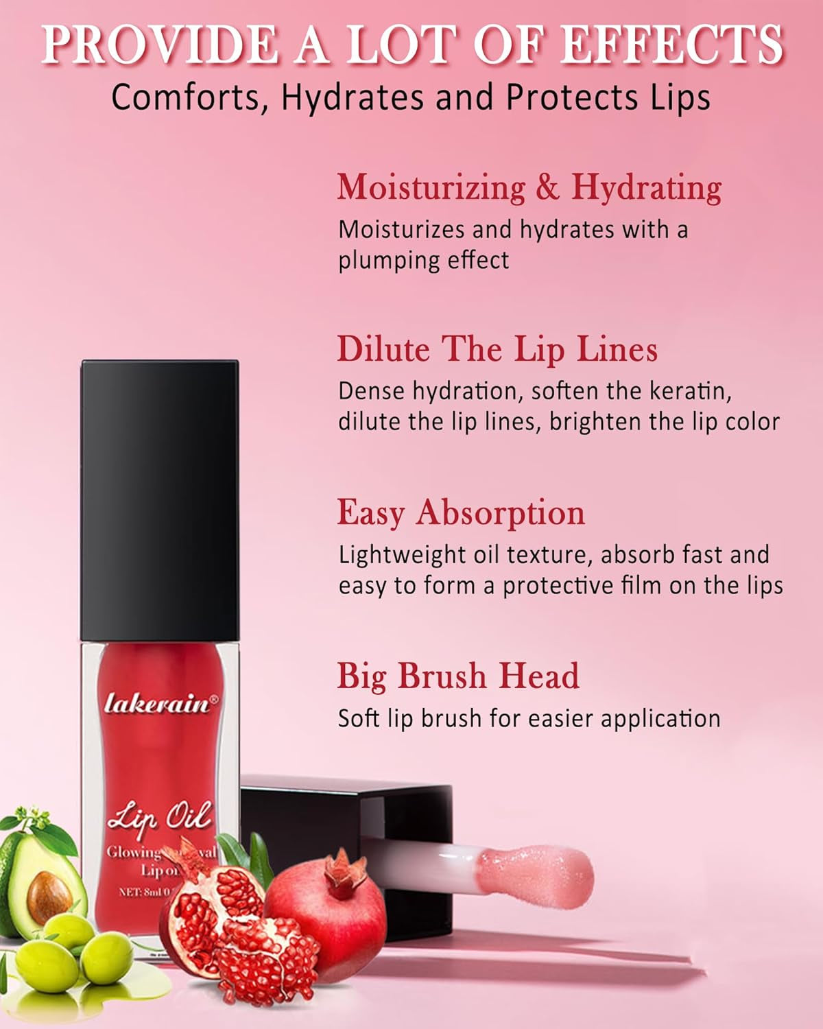 Glow Reviver Lip Care Oil-3Pcs Tinted Plumping Lip Oil Gloss, Hydrating Lip Glow Oil Plumper Lipgloss, Clear Moisturizing Shine Tint Lip Stain, Long Lasting Non-Sticky Lip Glaze Set for Women-A