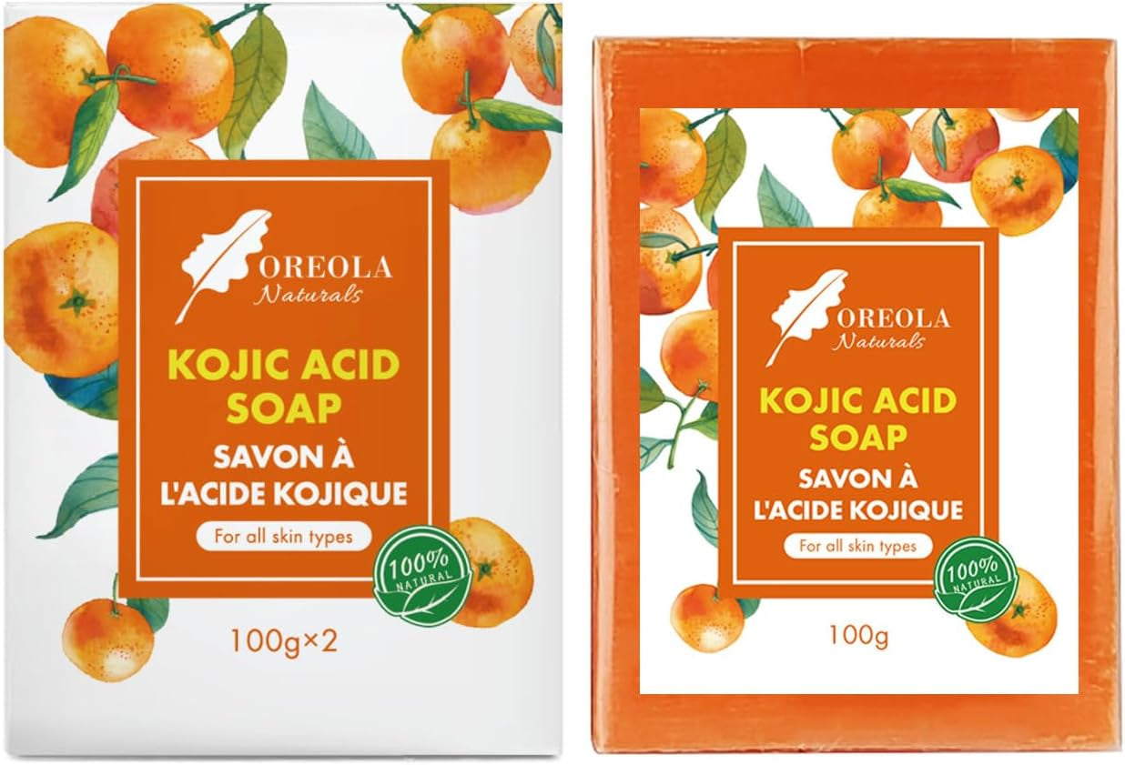 Kojic Acid Soap – Hydrating & Refreshing Face and Body Bar, Pack of 2 (100G Each), Suitable for All Skin Types