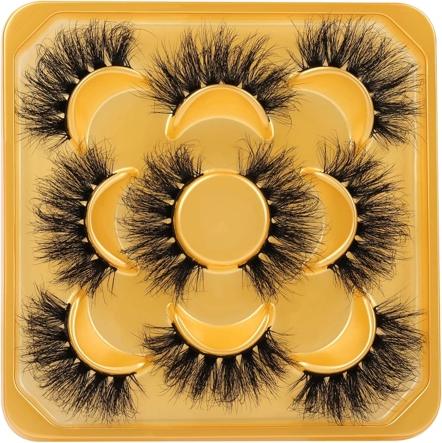 False Eyelashes Fluffy Mink Lashes Natural Look 18Mm Faux Mink Lashes Wispy 5D Volume Long Strip Fake Eyelashes Pack 5 Pairs Multipack