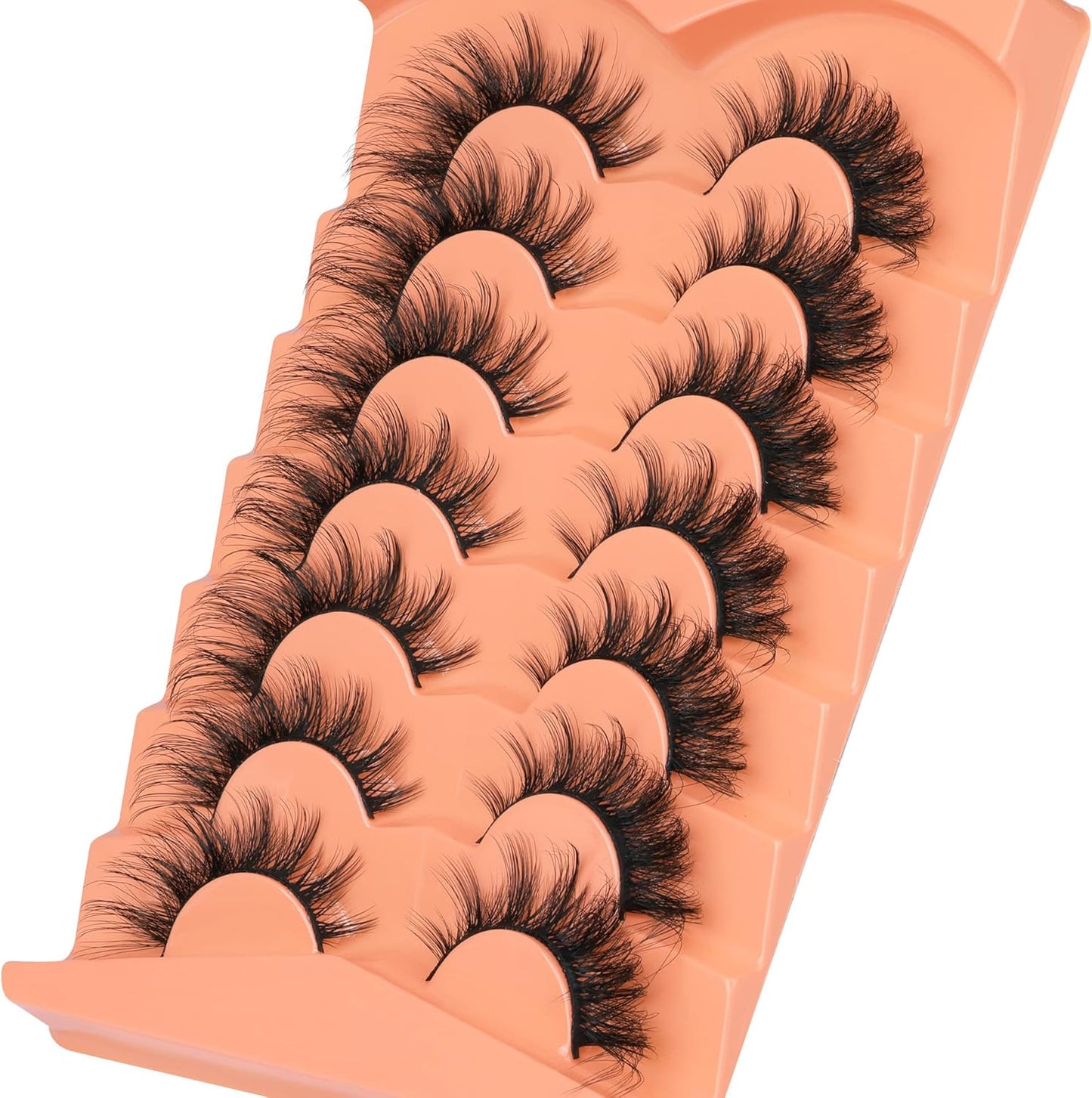 False Eyelashes Wispy Lashes Natural Look Fake Eyelashes Cat Eye Lashes Mink Fluffy Strip False Lashes Fox Eye Lashes Pack 7 Pairs ALICROWN