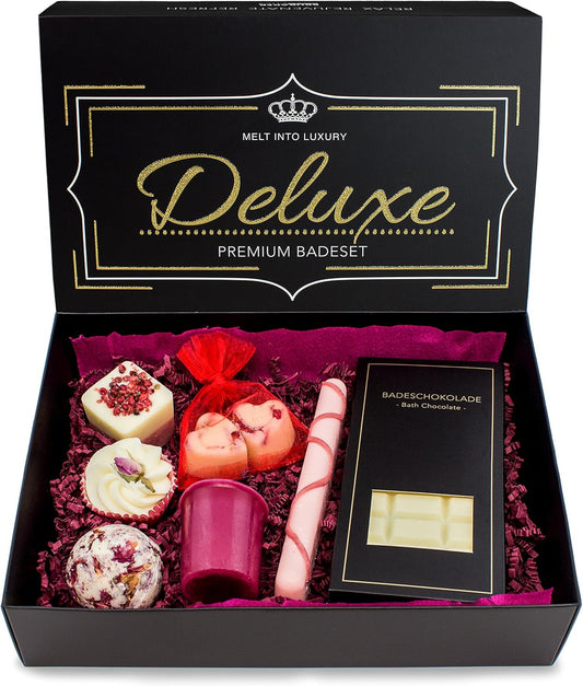 Handmade "Deluxe Cranberry" Bath Bombs, Bath Melts Gift Set - All Natural and Vegan Ingredients - Shea Butter, Cocoa Butter and Olive Oil Moisturizes Dry Skin