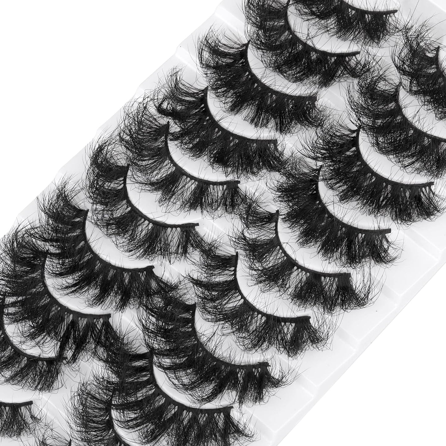 Mink Lashes Fluffy False Eyelashes 10D Dramatic Fake Lashes Full Thick Eye Lashes Multipack 10 Pairs 5 Styles