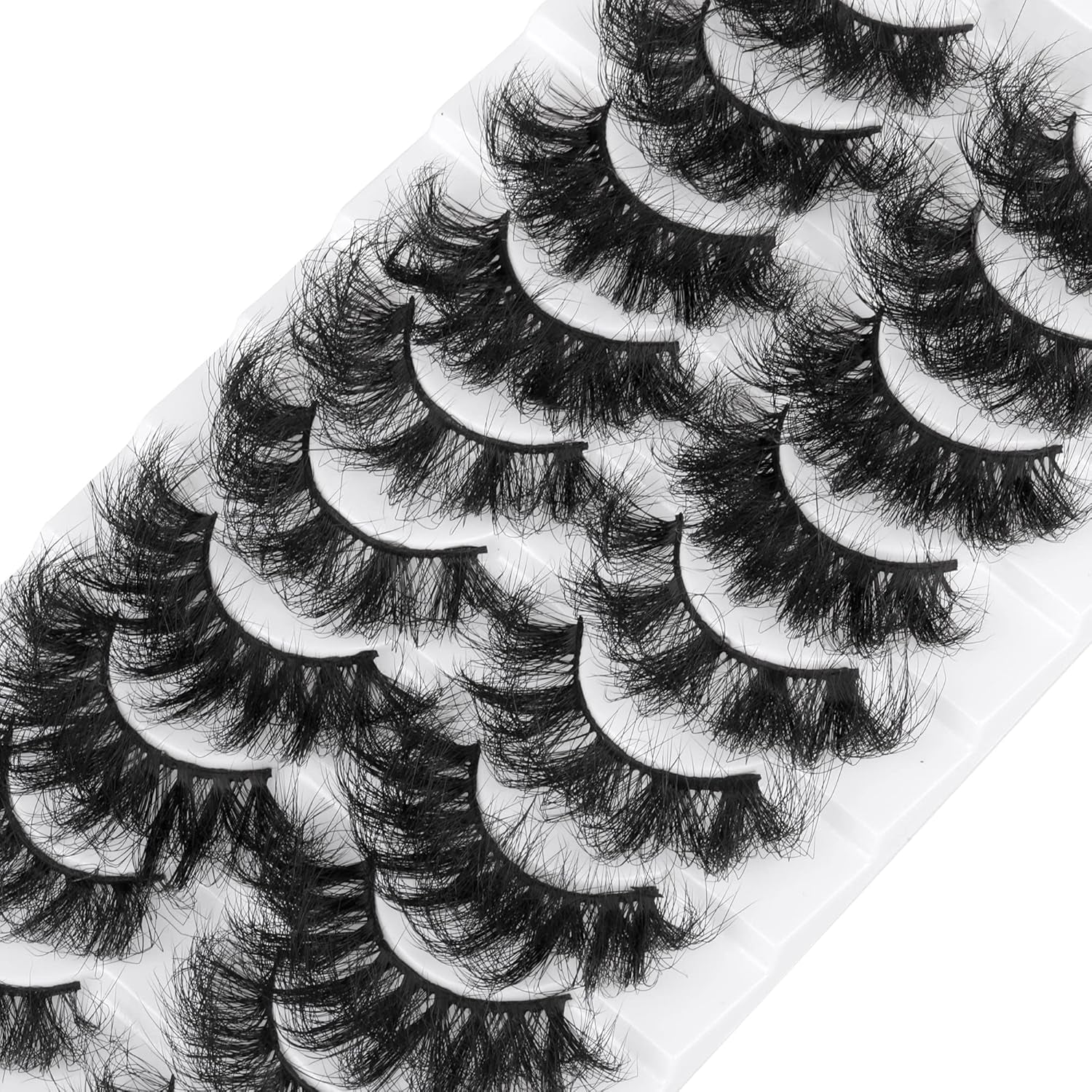 Mink Lashes Fluffy False Eyelashes 10D Dramatic Fake Lashes Full Thick Eye Lashes Multipack 10 Pairs 5 Styles