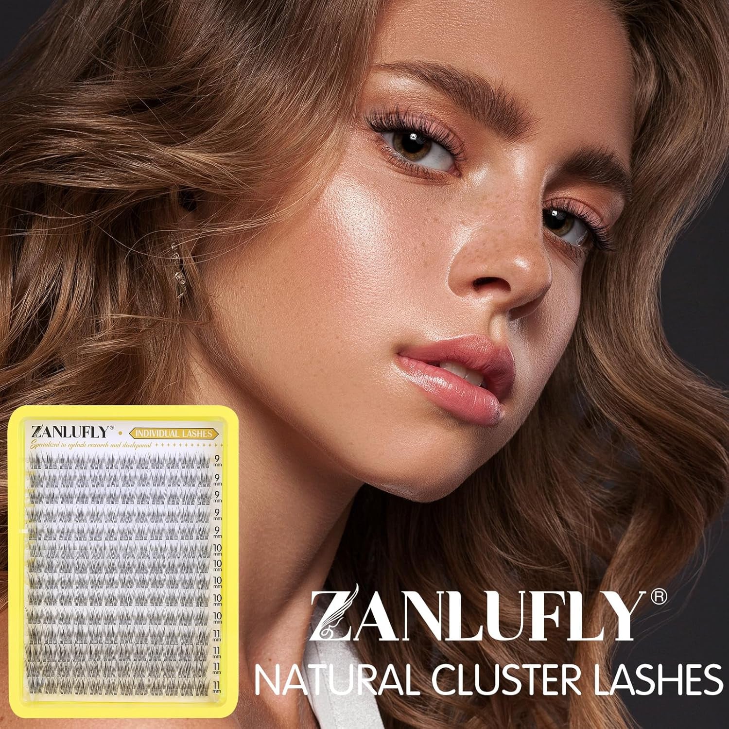 Lashes Clusters Natural CC Curl Eyelash Clusters Wispy 168Pcs Individual Lashes Clear Band DIY Eyelash Extension (9MM 10MM 11MM)