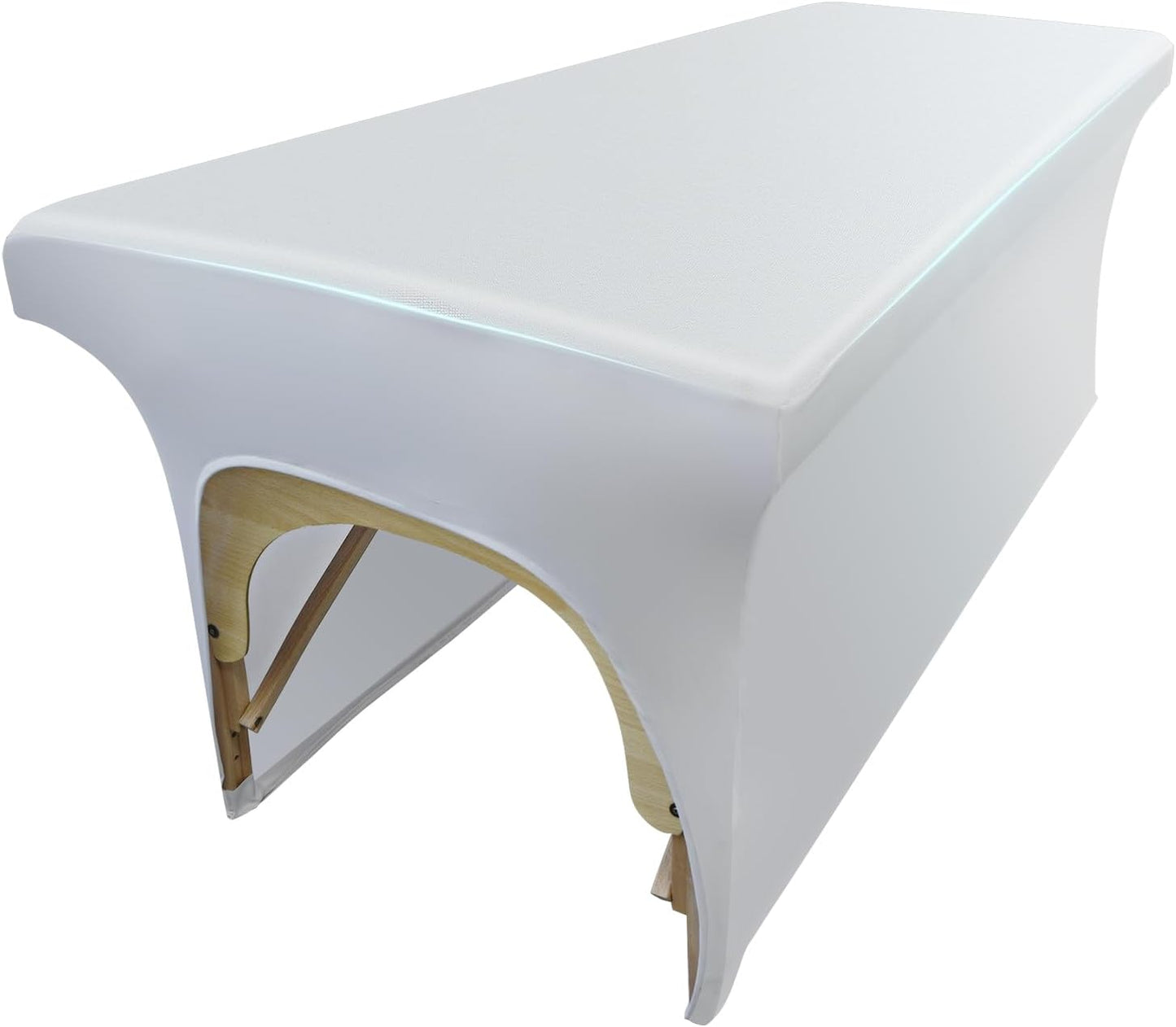 PU Leather Massage Table Cover Protector Waterproof Lash Bed Cover Protective Covers for Salon Massage Table, Wipeable and High Elasticity Vegan Leather Lash Bed Topper(White, 6FT)