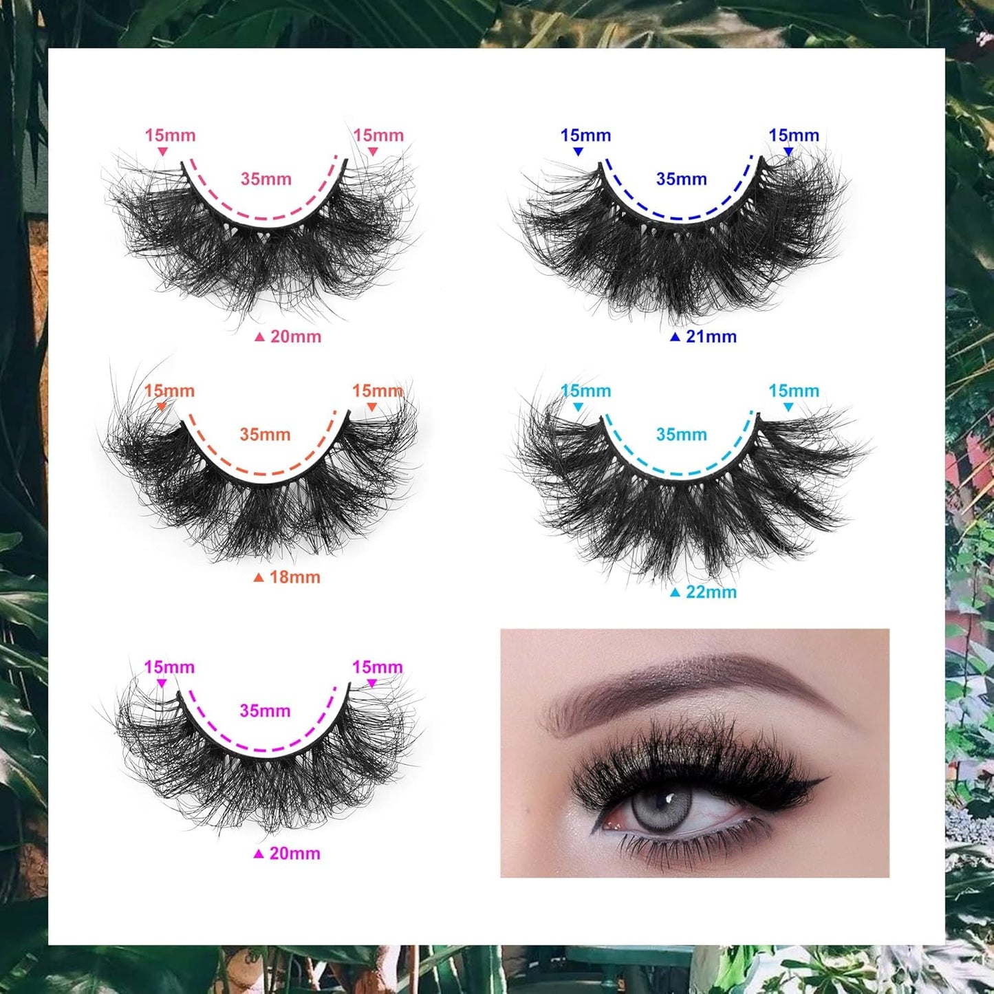 Mink Lashes Fluffy False Eyelashes 10D Dramatic Fake Lashes Full Thick Eye Lashes Multipack 10 Pairs 5 Styles