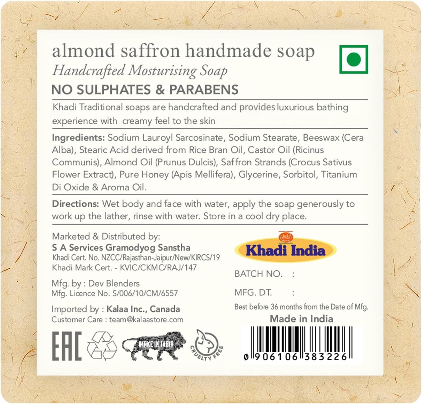 Almond Saffron Handmade Soap