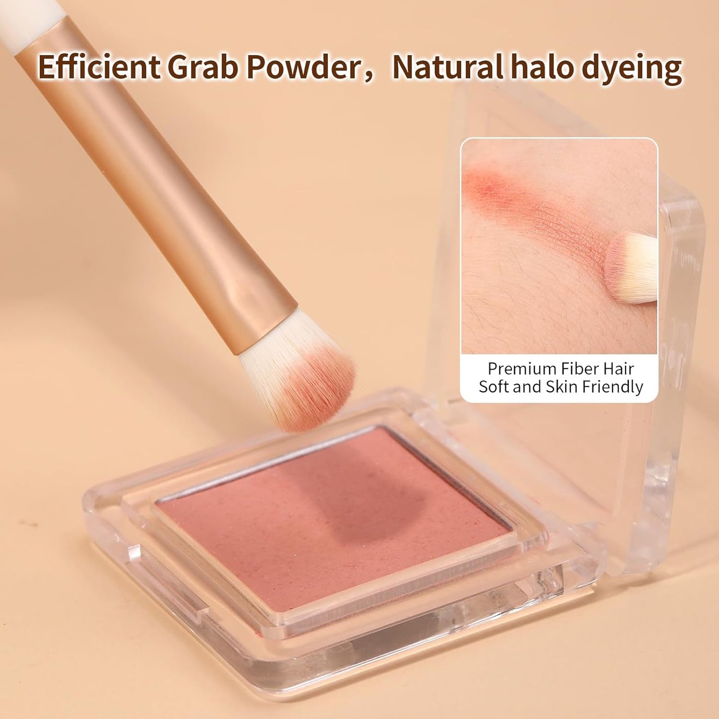 Eye Makeup Brushes 8Pcs Eyeshadow Makeup Brushes Set, Soft Synthetic Hairs for Eyeshadow, Eyeliner, Blending, Concealer, Nose Shadow (Rose Gold)