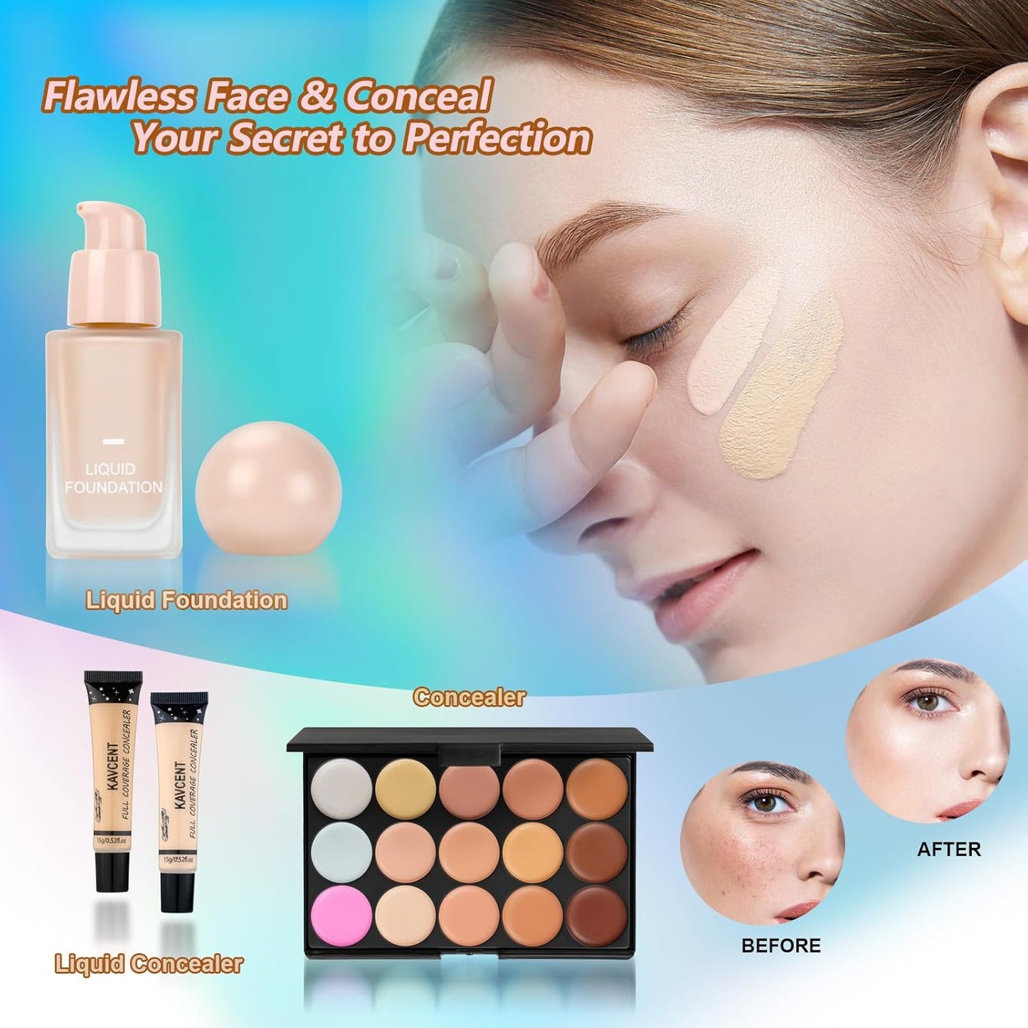 Makeup Kit for Women Full Kit Makeup Kits for Teens Teenager Makeup Gift Set for Teens Women Makeup Set for Teen Girls Christmas Eyeshadow Palette Foundation