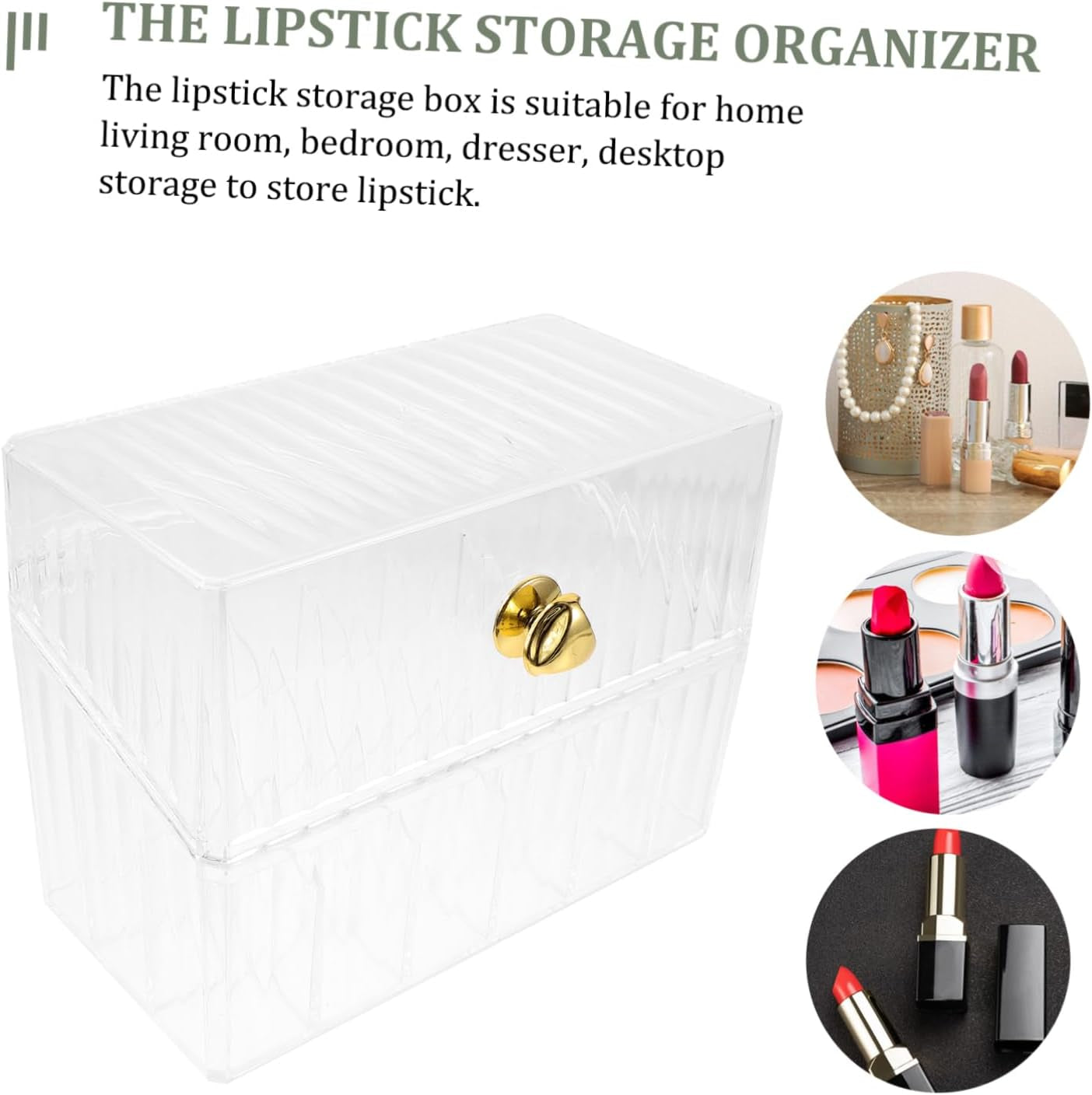 Lipstick Storage Box Desktop Makeup Organizers for Bedroom Vanity Table