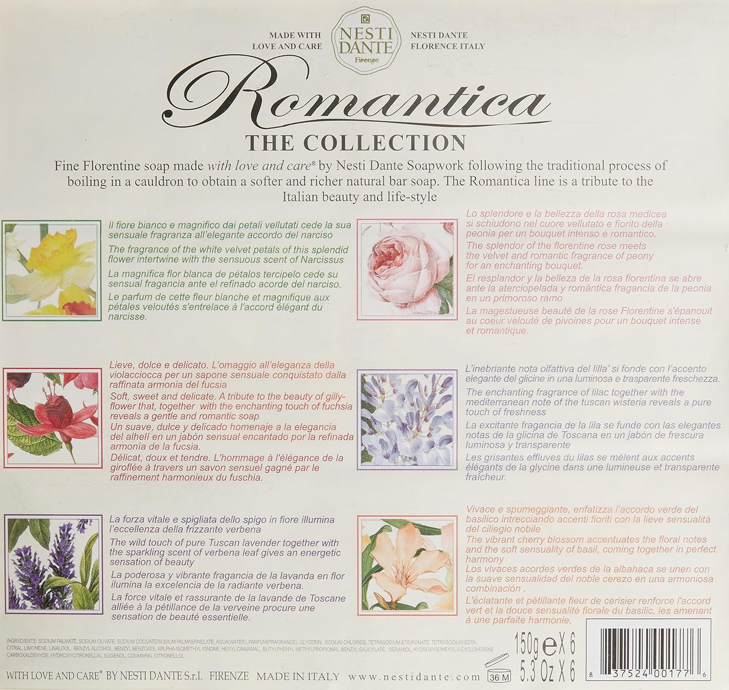 Romantica Floral 6 Soap Gift Set