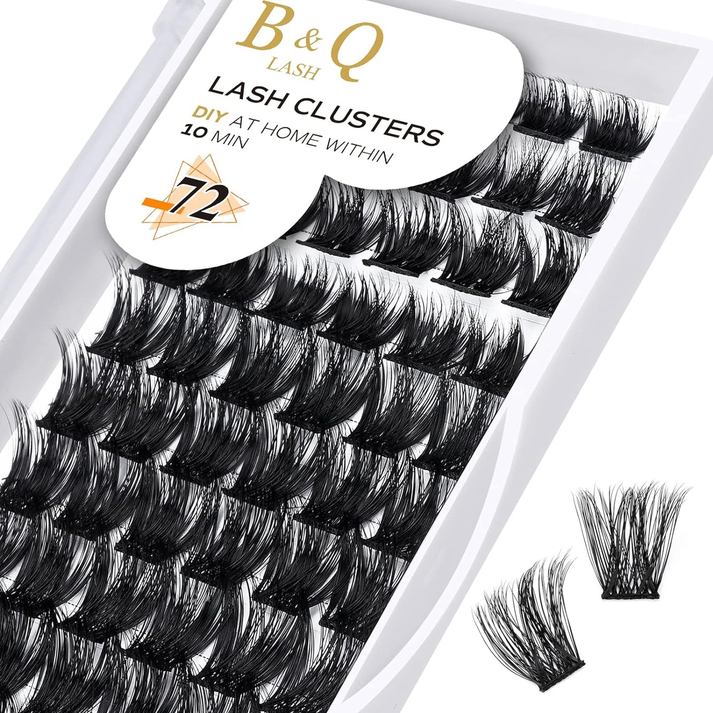 Lash Clusters B06 D Curl 10Mm 72 Clusters Lashes B&Q LASH Eyelash Clusters C D Curl Individual Lashes Volume DIY Lash Extensions at Home (B06,D-10Mm)