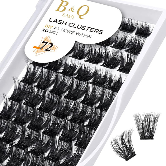 Lash Clusters B06 D Curl 10Mm 72 Clusters Lashes B&Q LASH Eyelash Clusters C D Curl Individual Lashes Volume DIY Lash Extensions at Home (B06,D-10Mm)