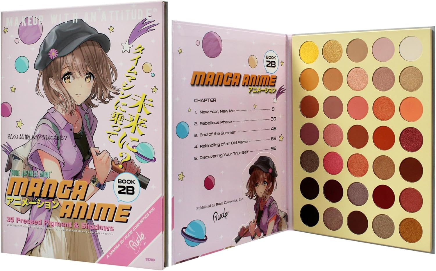 Cosmetics Manga Anime 35 Pressed Pigment and Shadow Book 2B Eye Shadow Women 1.34 Oz