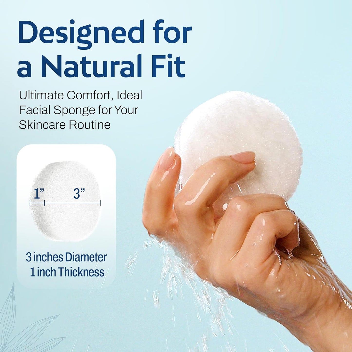 Facial Scrub round Exfoliating Skin Care Sponge Pad, Made in USA, Home Facial, Use with Favorite Cream, 2 Count