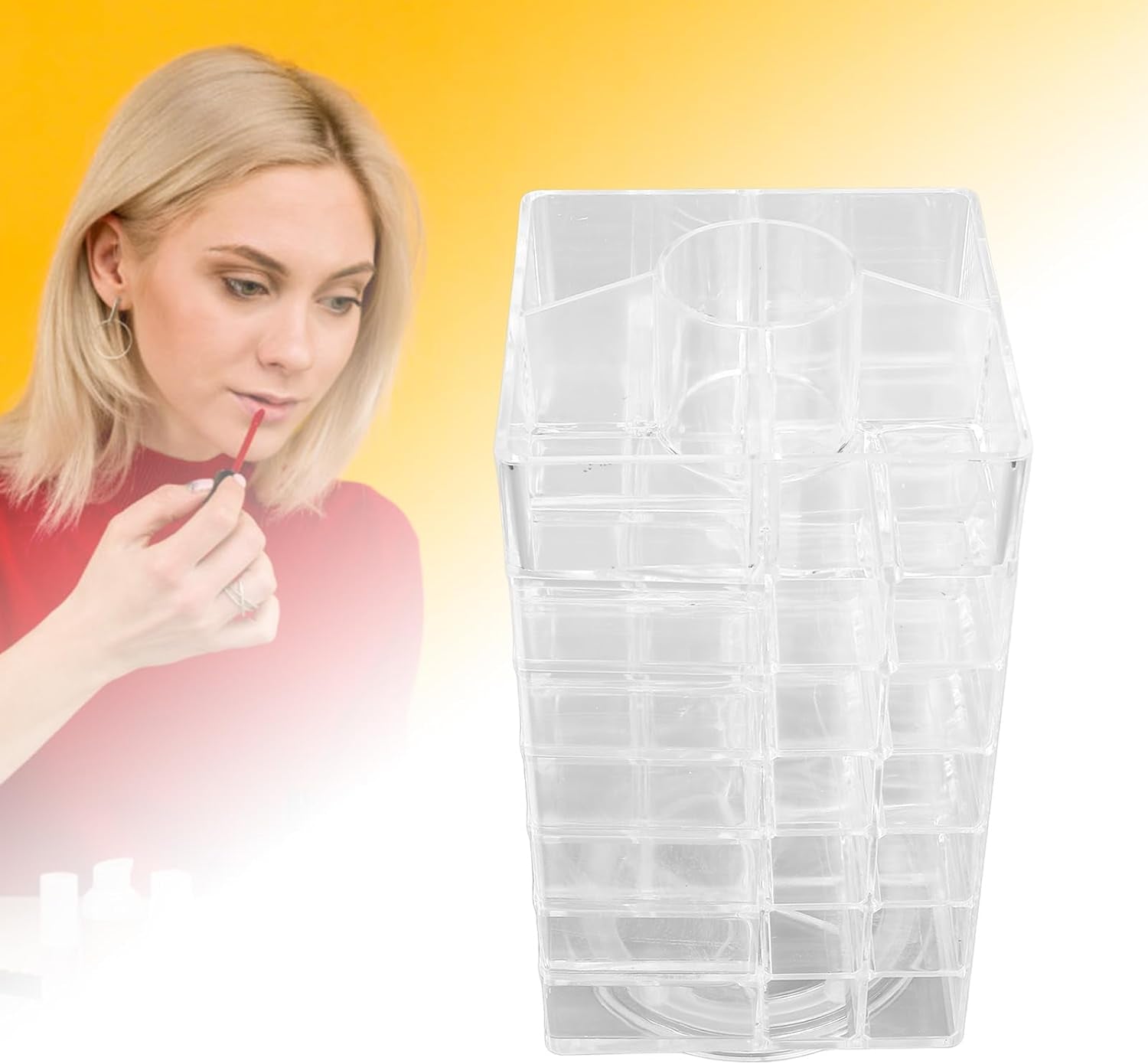 Lipstick Holder, 360 Rotating Cosmetic Lipsticks Tower Lipgloss Storage Display Holder, 53 Slots Lipsticks Organizer Clear Acrylic Cosmetic Display Case