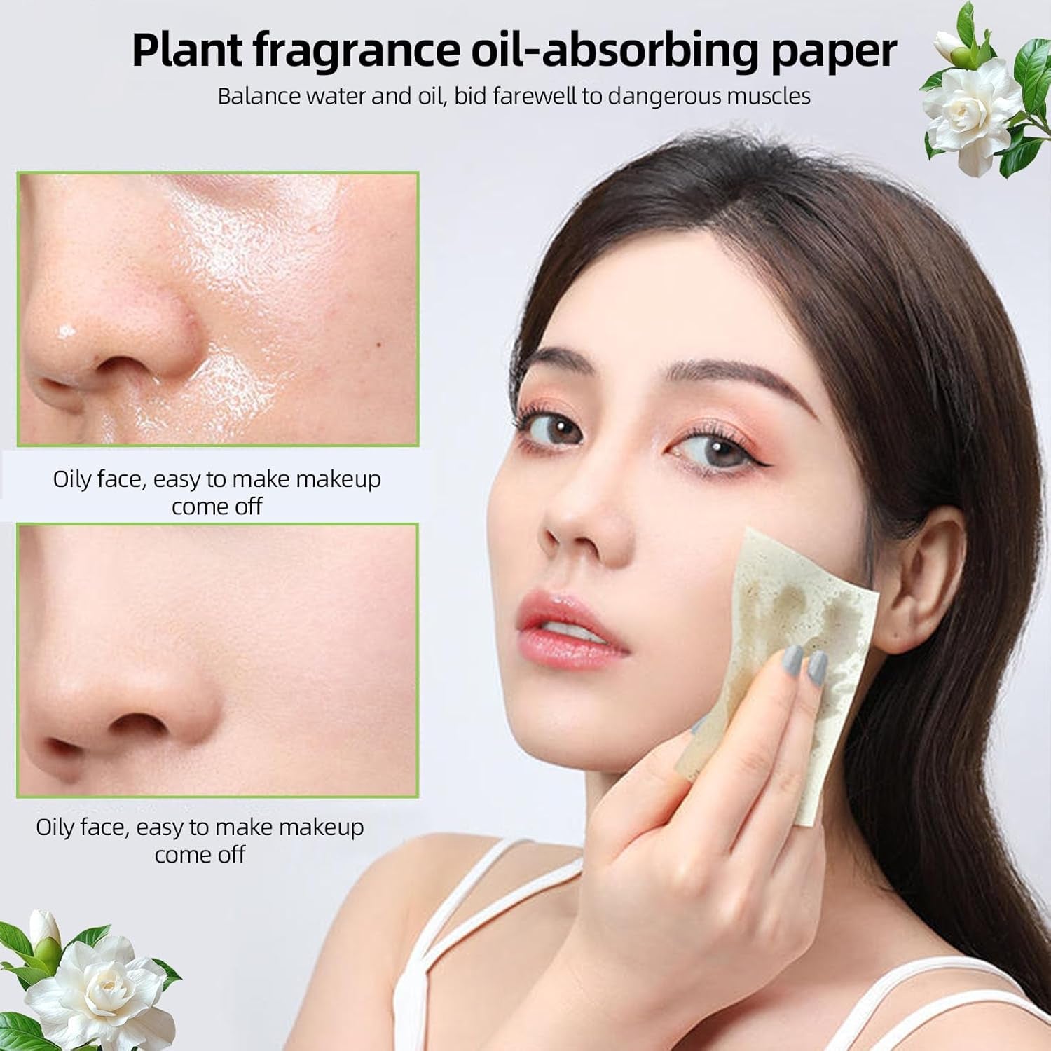 500 Pcs Facial Oil Blotting Paper Facial Skin Care Oil Control Film Oil Absorbing Sheets, Oil Blotting Sheets for Face Blotting Paper Oily Skin Control Film Oil Absorbing Sheets Unisex(5 Colors)