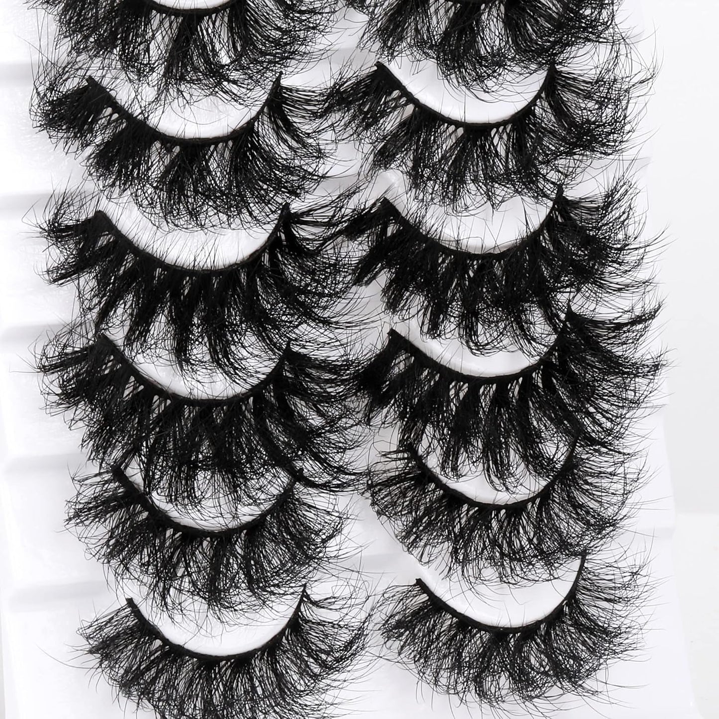 Mink Lashes Fluffy False Eyelashes 10D Dramatic Fake Lashes Full Thick Eye Lashes Multipack 10 Pairs 5 Styles