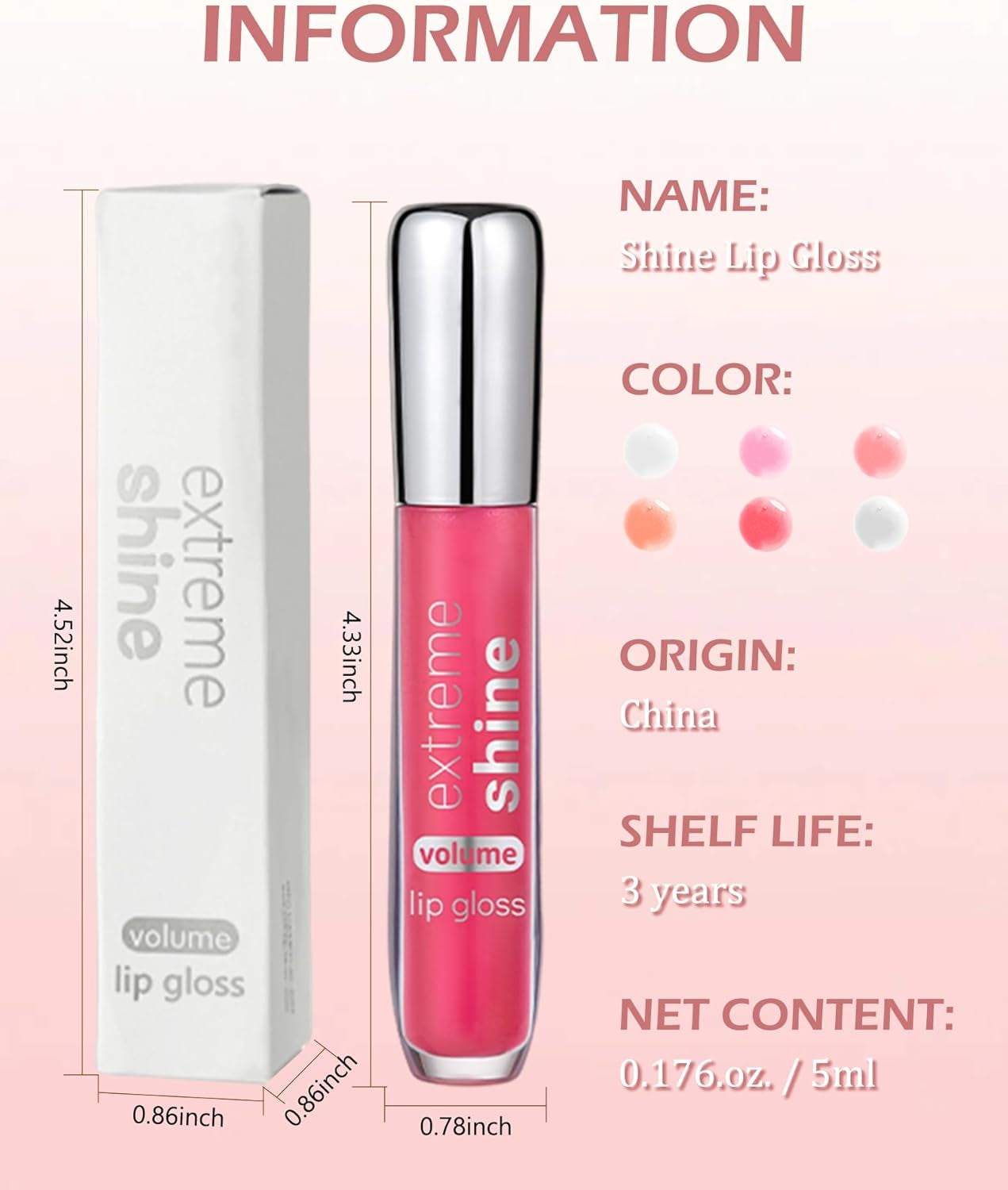 Lip Gloss Set - 3Pcs Hydrating Lip Oil Gloss, Pink & Purple, Glossy Finish, Non-Sticky, Long Lasting Moisturizing, Cruelty Free