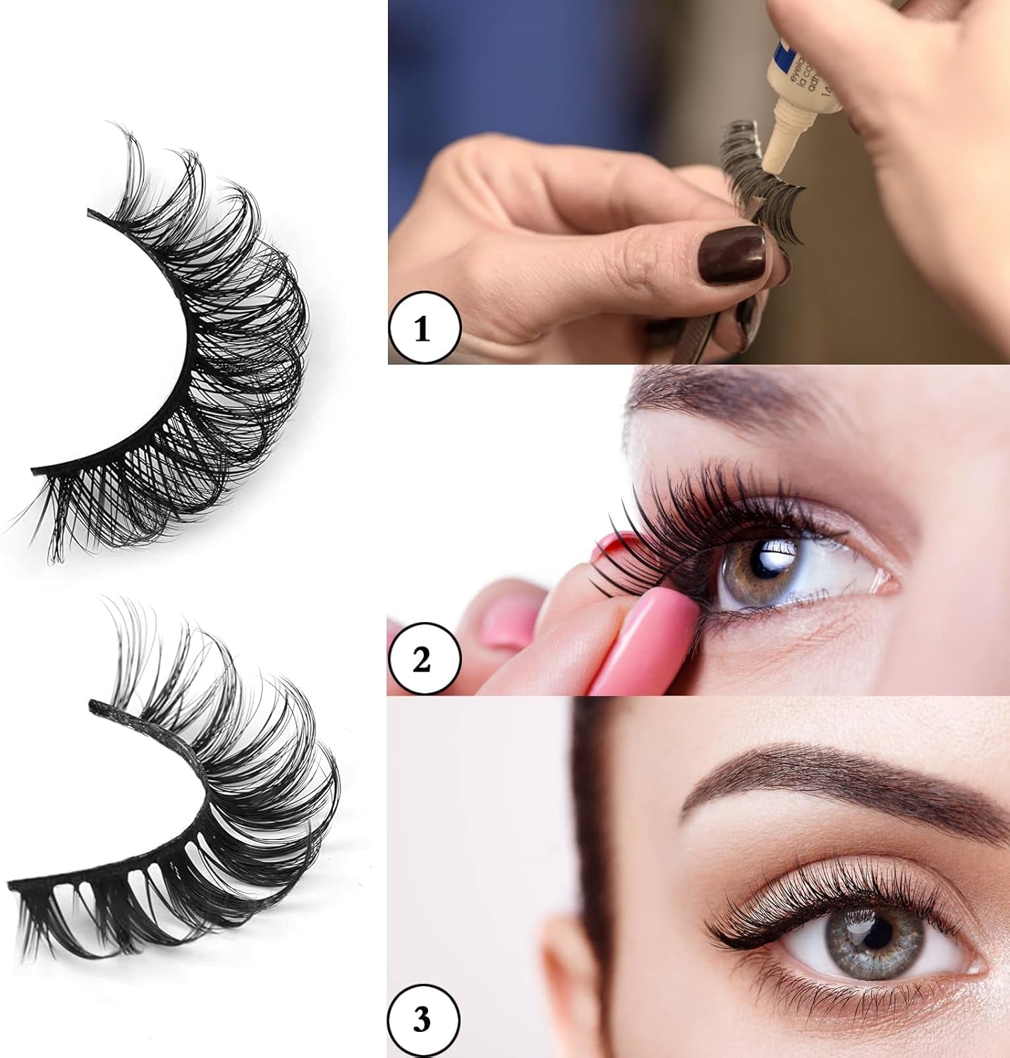 10 Styles Mixed False Eyelashes, Natural Fluffy False Eyelashes Thick Volume Faux Mink Eye Lashes, Reusable Handmade 3D Manga Lashes Extensions