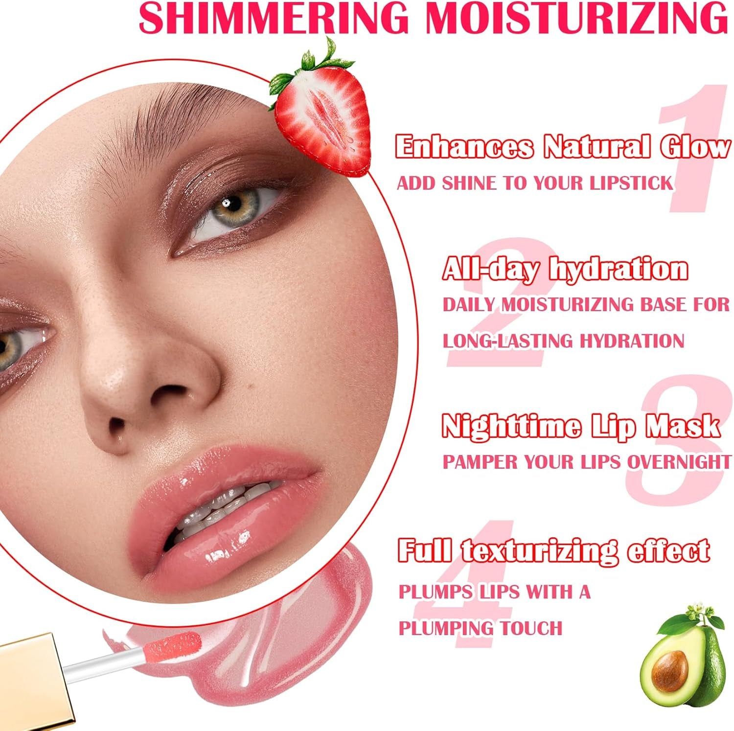 2 Pcs Hydrating Plumping Lip Gloss Oil,Moisturizing Magic Color Changing Lip Gloss Set Long Lasting Hydrating Lip Glow Oil,No-Sticky Tinted Lip Tint Stain Lipgloss Set Lip Makeup