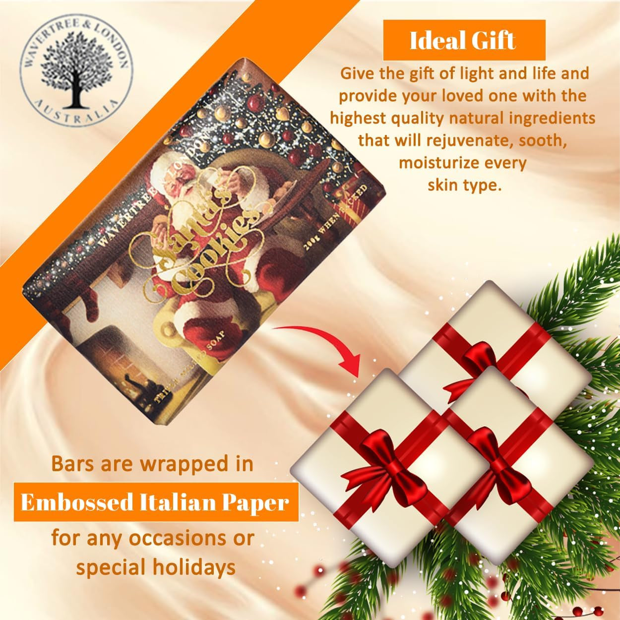 Sicilian Orange (2 Bars), 7Oz Moisturizing Natural Soap Bar, French -Milled and Enriched with Shea Butter