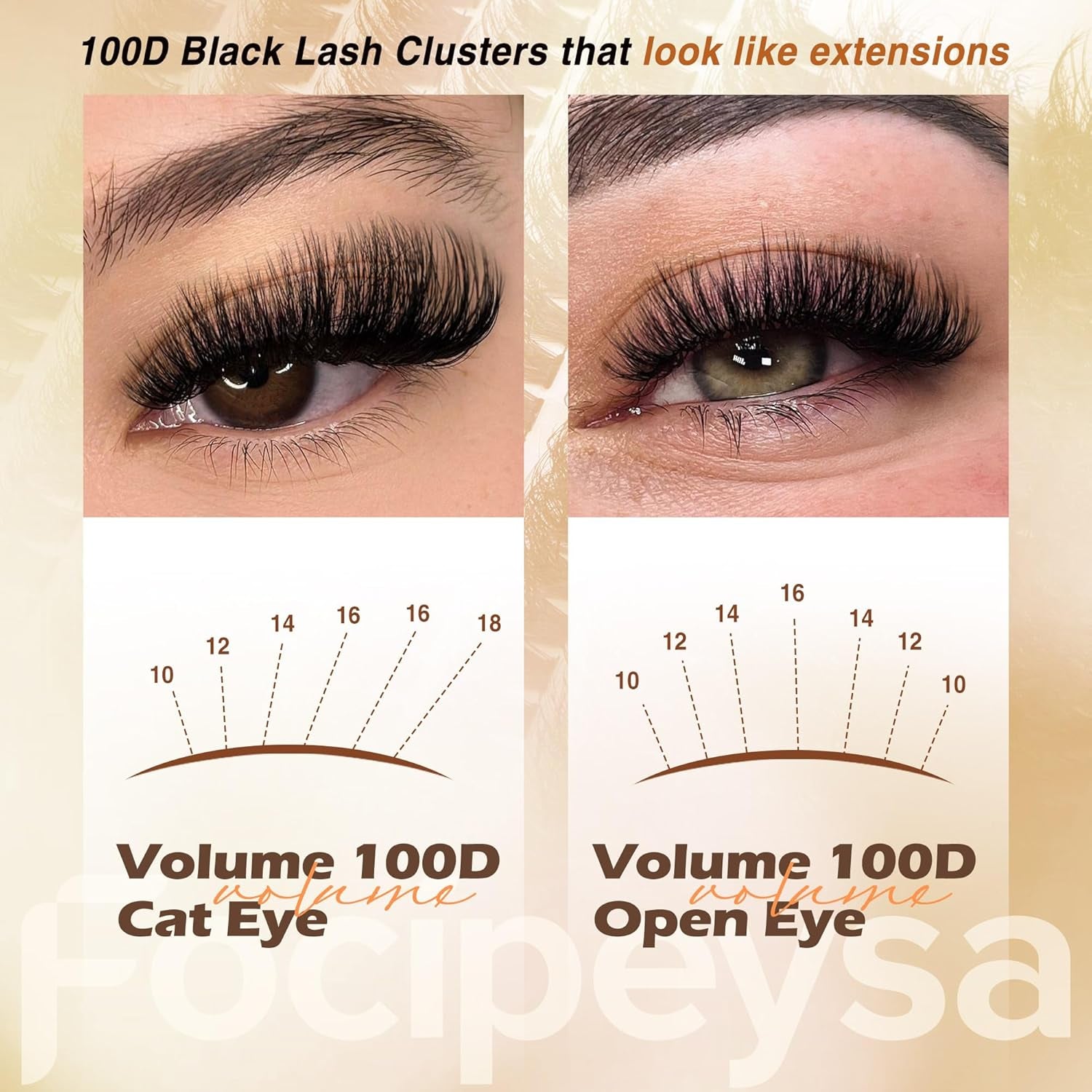 Fluffy Eyelash Extension Kit Volume Lash Clusters Kit 10-18Mm Individual Lashes Clusters 100D DIY Lash Extension Kit 200Pcs Clusters Lash with Bond and Remover Lash Applicator by